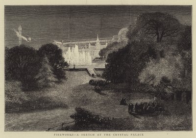 Fireworks, a Sketch at the Crystal Palace by Charles Auguste Loye
